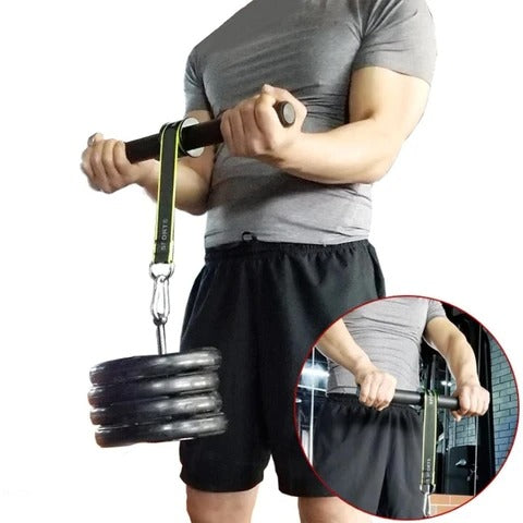 Man using Arm Strength Training Fitness Machine for bicep and forearm curls