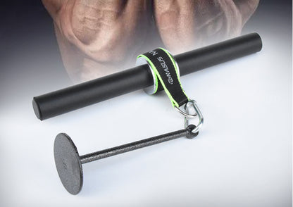 Arm Strength Training Fitness Machine with muscular forearm background representing strength results