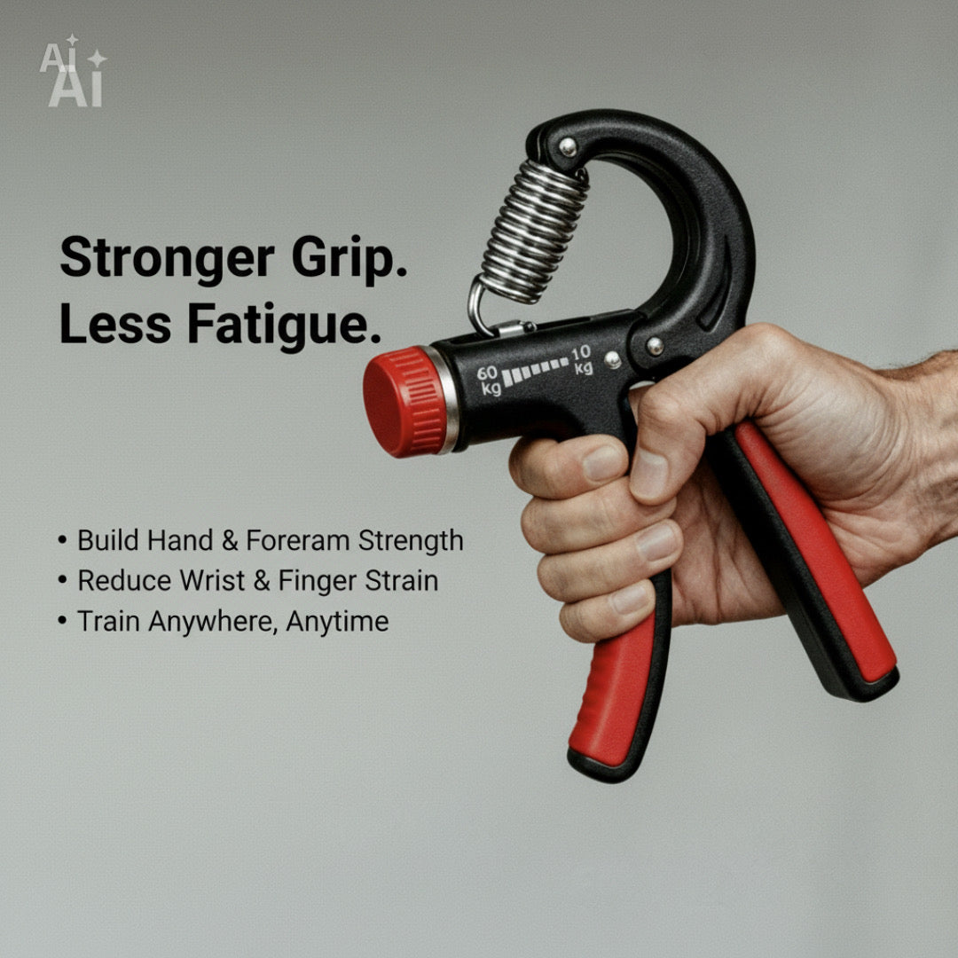 Hand Grip Strength Power Trainer Gripper Strengthener Adjustable Gym Exerciser